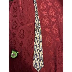 Vtg Rooster New Traditions Luxury Tie Colorful Geometric Silk Necktie 58 x 3.75